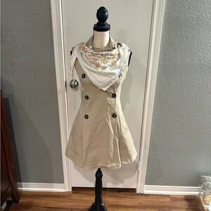 Zara Beige Double-Breasted Mini Dress